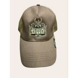 Orange County Choppers OCC Flame Trucker Hat Brown Mesh Snapback Y2K Biker Cap